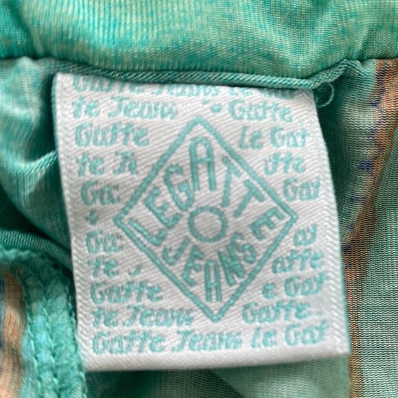 Legatte Jeans Bohemian-Style Asymmetrical Hemline - Teal and Blue Colors Size 6 - Picture 7 of 10